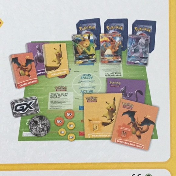 2019 Pokemon Battle Academy Game New Sealed Charizard GX Card Mewtwo 180 Cards - Picture 7 of 11